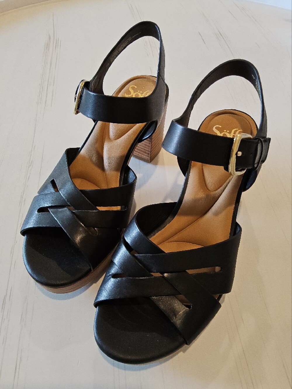 Sofft Lacie Comfort Heel Sandals in Black